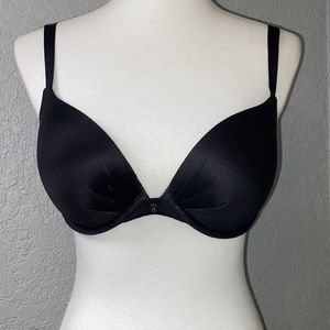 Victorias Secret FABULOUS x plunge black satin bra 36C